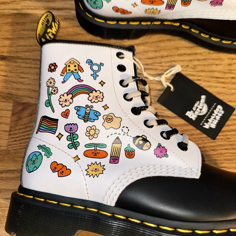 Dr. Martens Colorful Graphic Combat Boots - Picture 6 of 11